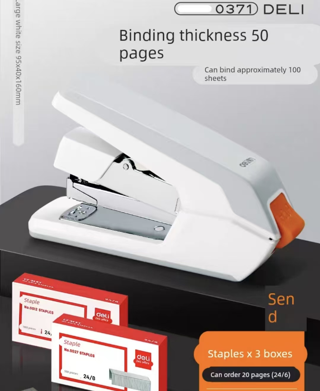 Deli 0371 Effortless Desktop Stapler Set - Image 4