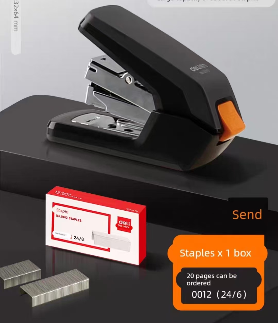 Deli 0371 Effortless Desktop Stapler Set